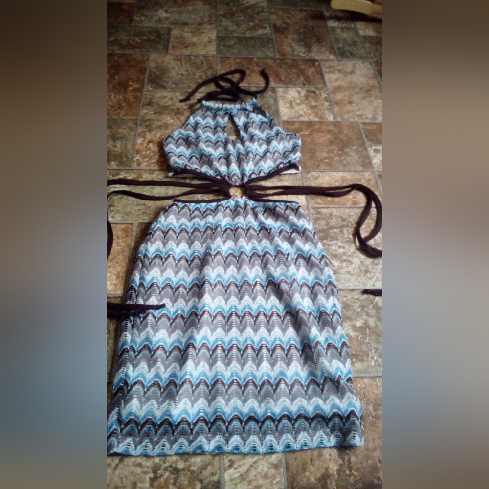 Blue brown dress, rue21, size S